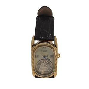 Stauer 21272 Seated Liberty Coin Dial Swiss Quartz Leather Watch